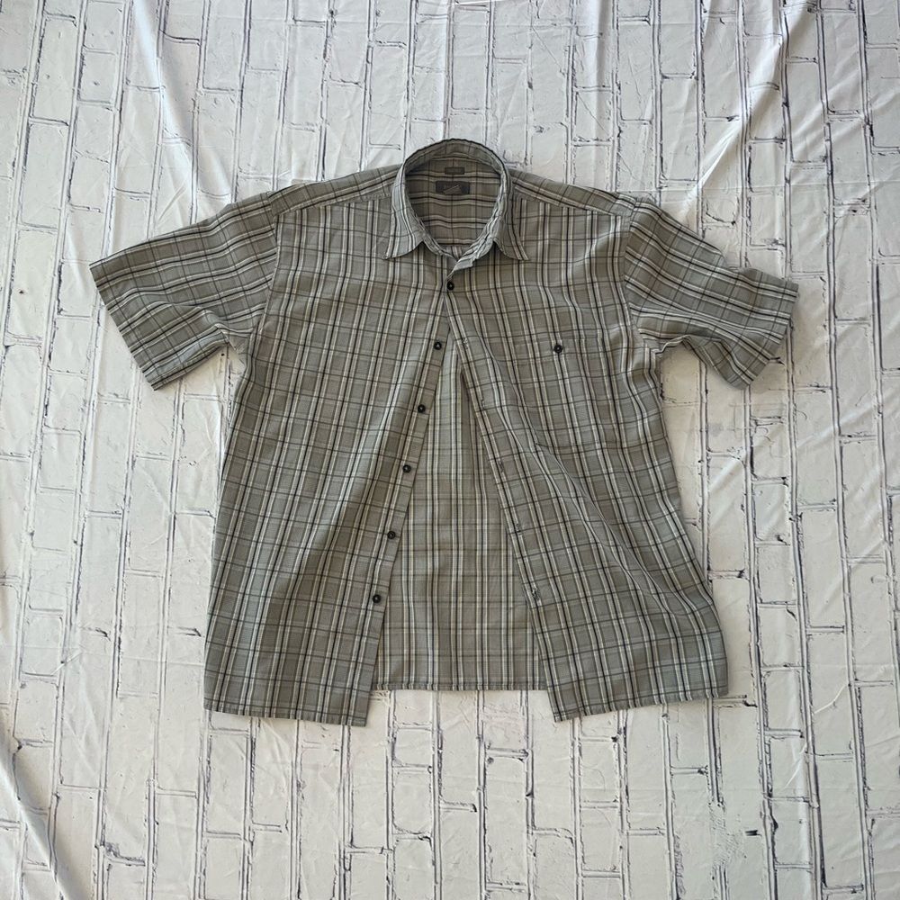 Bruno Sueded Flannel Button Down Shirt Grey Blue Plaid Relaxed Men’s L Collared